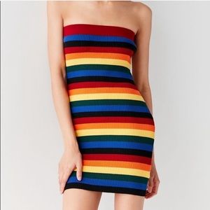 NWOT urban outfitters rainbow tube sweater dress